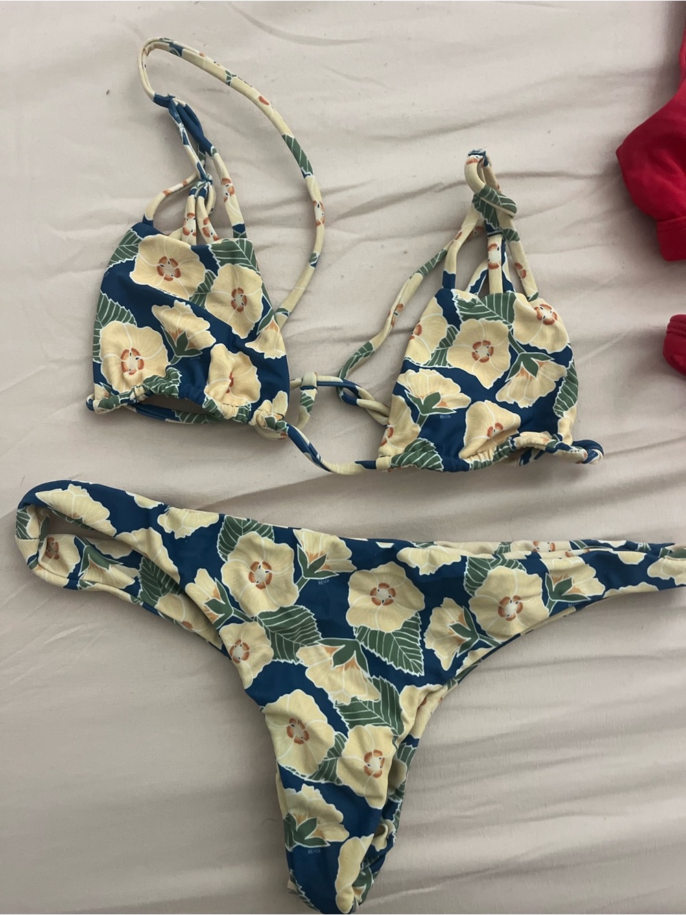 Benoa Swim Blue & Cream Floral Triangle Bikini